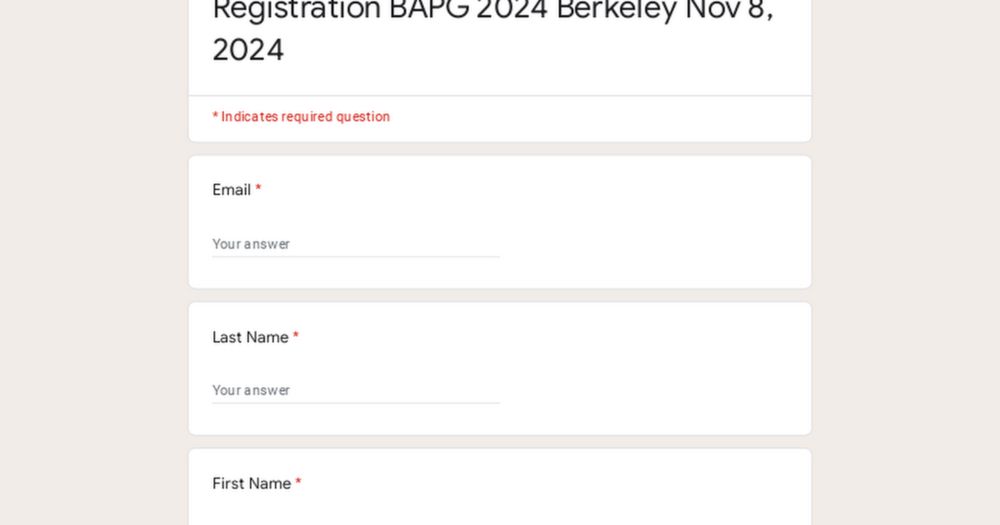 Registration BAPG 2024 Berkeley Nov 8, 2024