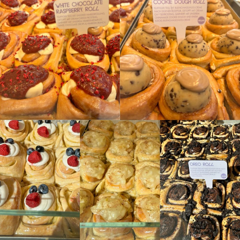 Collage mit fünf unterschiedlichen Sweet Rolls, die alle unverschämt lecker und ungesund aussehen 