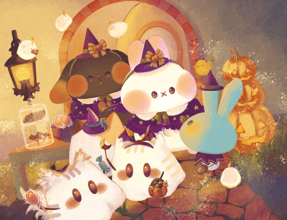 Trick or Treat (＊・×・＊)🍬✨

#Halloween 
#ぷみうさぎ
#みずいろしいたけ