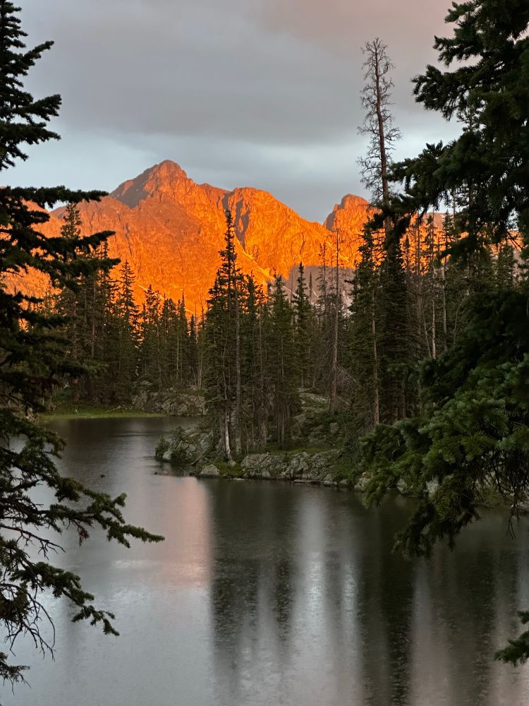 Gourd lake at sunset in the Indian peaks wilderness area