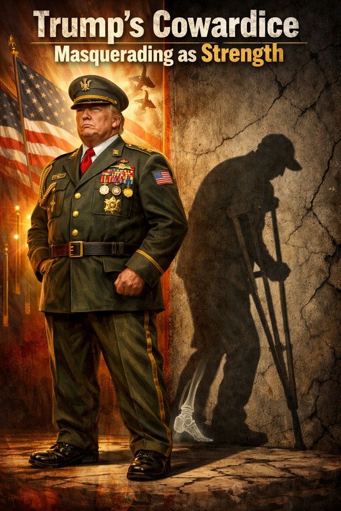 Trump's Cowardice Masquerading as Strength #ChatGPTimage Llewelyn Pritchard 19 December 2025 aka Boris Johnson 'The Great Pretender'