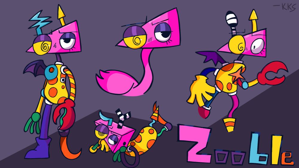 A bunch of art of Zooble from The Amazing Digital Circus.