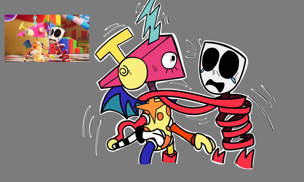 Gangle violently shaking Zooble (original shot from TADC EP6 trailer)