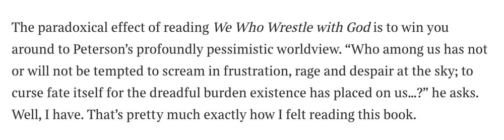 Excerpt from book review of Jordan peterson’s new book 