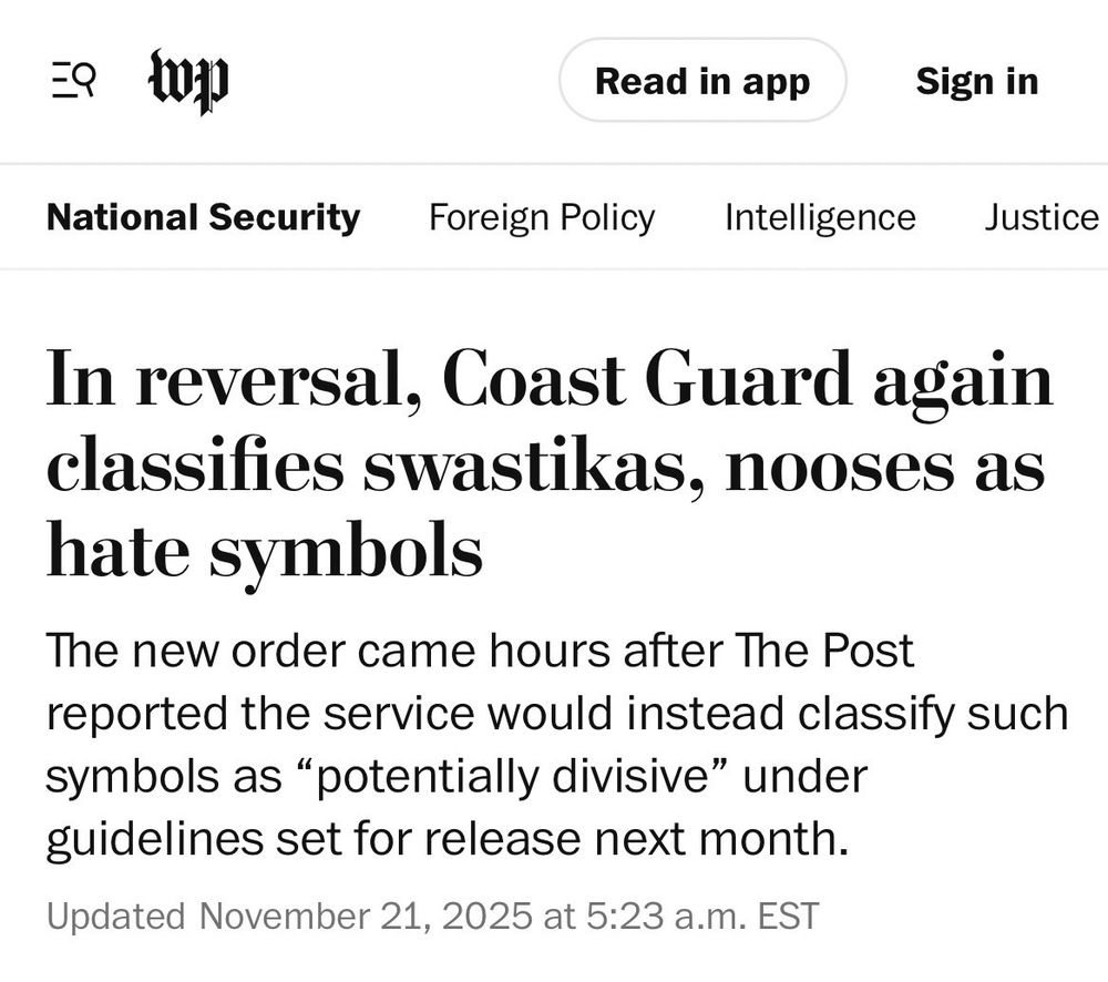 In reversal, Coast Guard again classifies swastikas, nooses as hate symbols
The new order came hours after The Post reported the service would instead classify such symbols as "potentially divisive" under guidelines set for release next month.