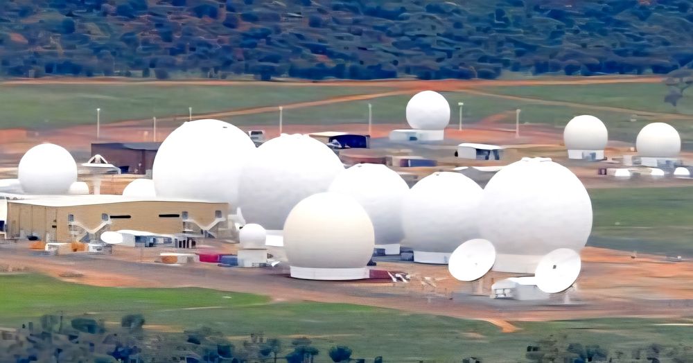 Image of Pine Gap signals intelligence surveillance base, located near Alice Springs, Australia. 