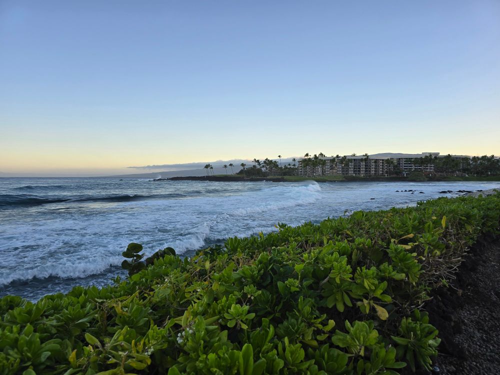 The ocean coming in at sunrise