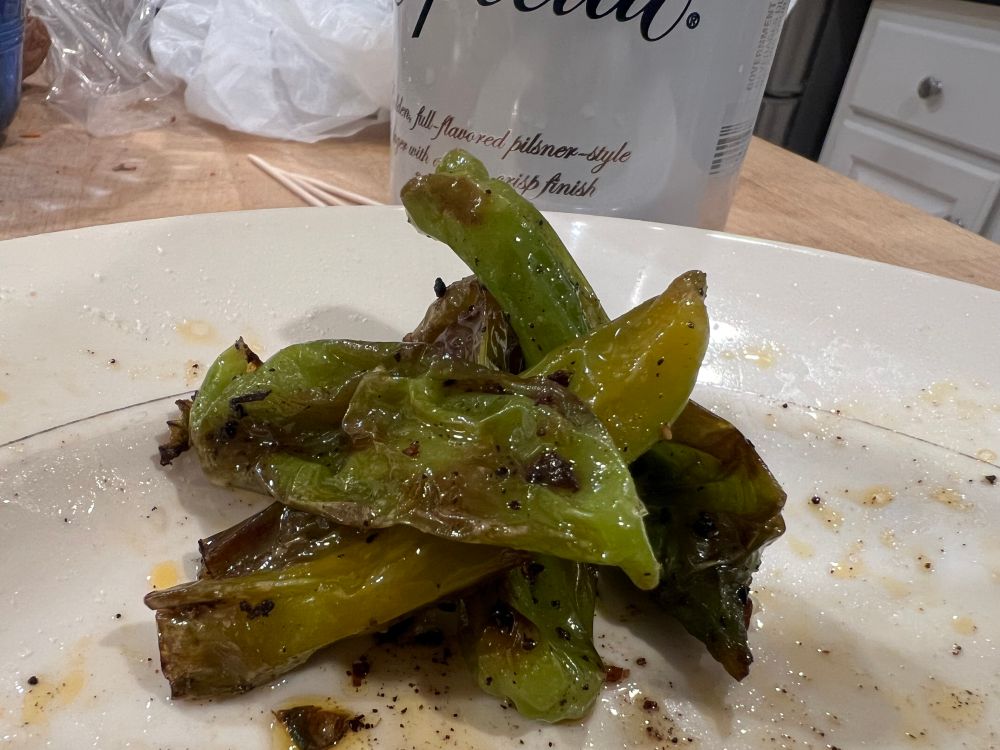 Fried shishito peppers 