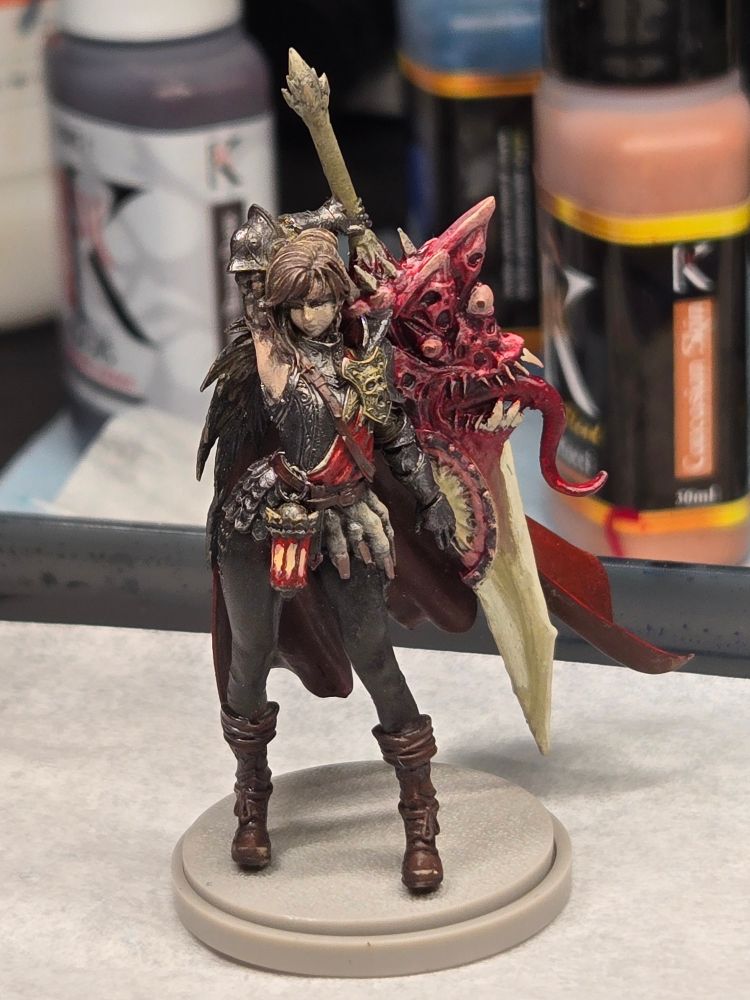 Painted miniature Gunborg from kingdom death monster 