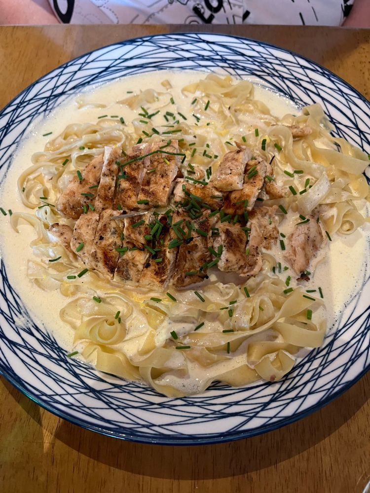 Chicken Fettuccine Alfredo. 