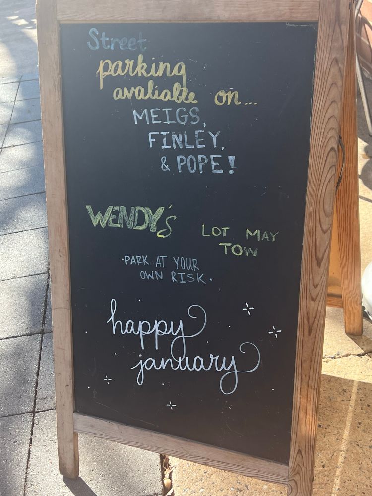 Sign that wishes everyone a happy January