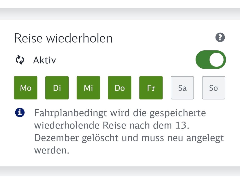 saving a journey and having it reappear regularly