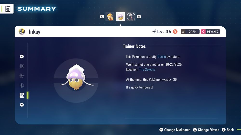 Shiny Inkay from Pokemon Legends ZA