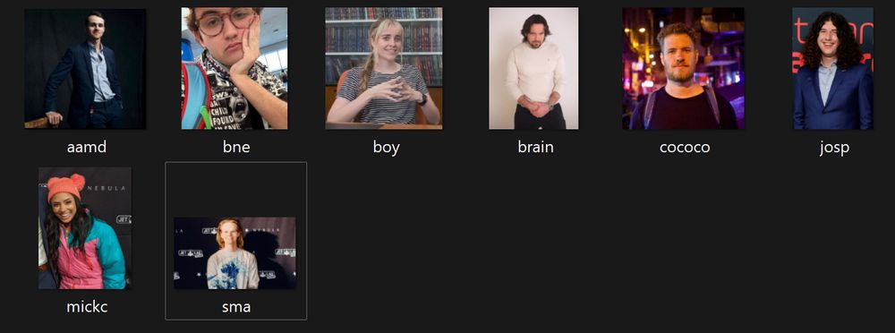 Reference images of every player from Jet Lag: The Game. They all have awful file names
Adam - aamd
Ben - bne
Toby - boy
Brian - brain
Scotty - cococo
Joseph - josp
Michelle - mickc
Sam - sma