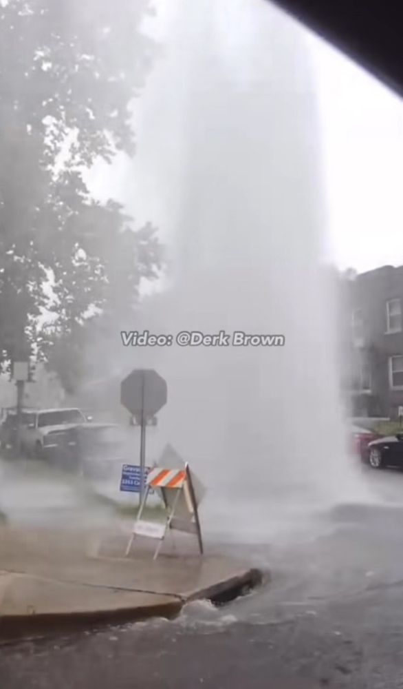 A geyser on the street 