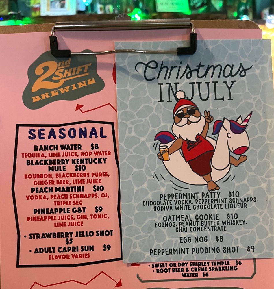 July specials at the 2nd Shift Brewery on the Hill. Cocktails and great craft beer! STL 