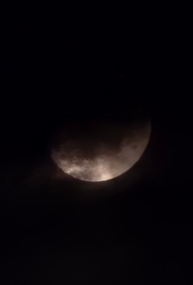 Moon hiding in the clouds...