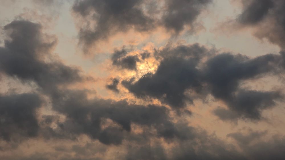 Sun peeking through the clouds...