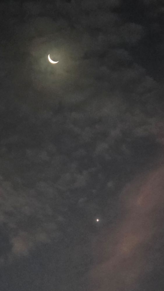 The Moon and Venus shining in the early morning darkness...
