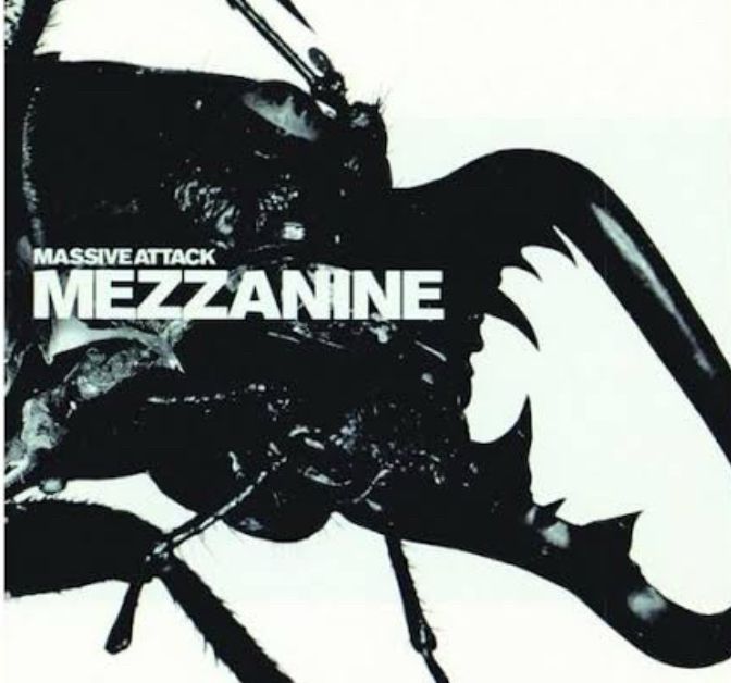 Album cover for Massive Attack’s Album Mezzanine, featuring a magnified image of some type of insect