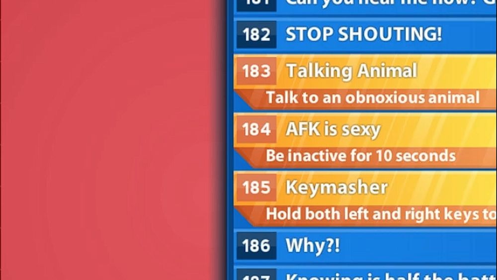 An achievement appears that reads "AFK is Sexy: Be inactive for 10 seconds."