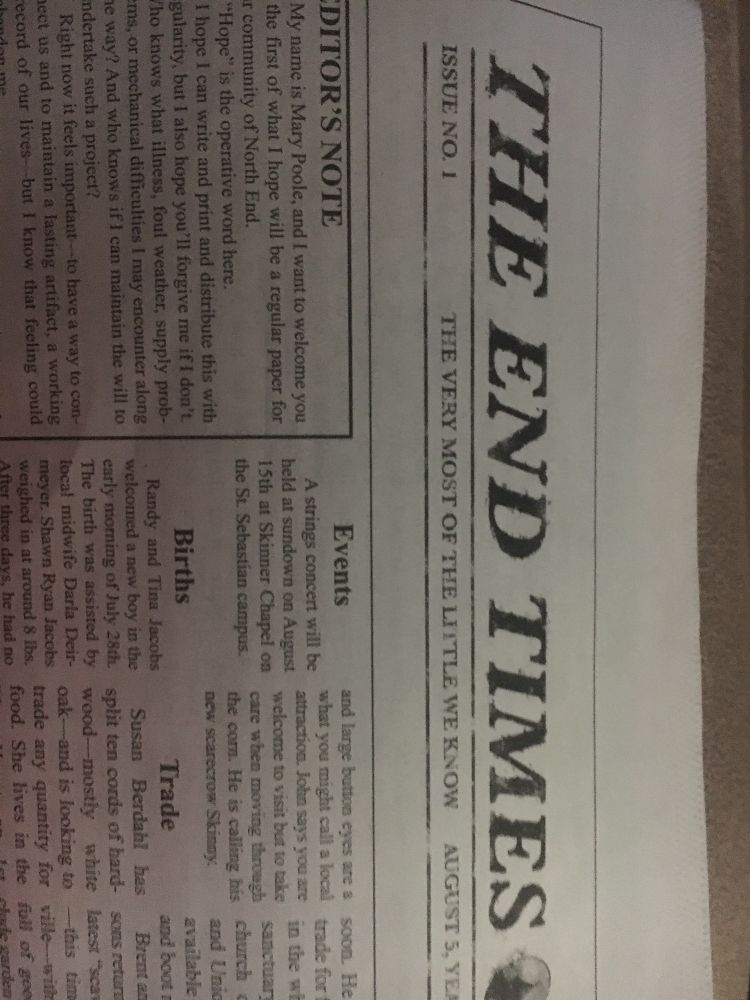 The End Times by Benjamin Percy and Stephen King Part 1