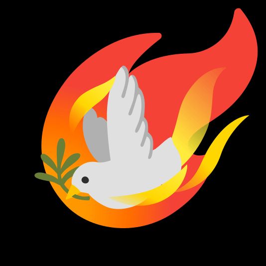 a dove flying so fast that they're catching on fire, like an asteroid