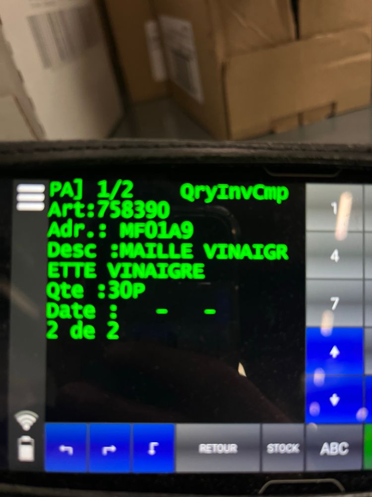 interface du logiciel du drive on voit qu'il y a 30 vinaigrette 