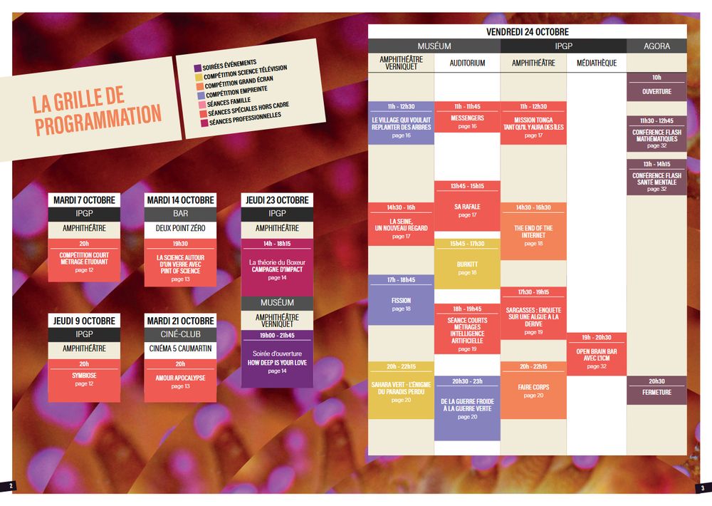 Programme (1/2) du festival Pariscience 2025