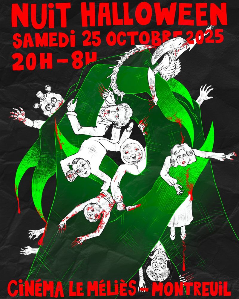 Affiche de la Nuit Halloween du Méliès (Montreuil), le 25 octobre à 20h