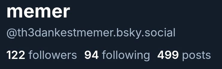 a screenshot of my profile, the important part is ir says i have made 499 posts, making this the 500th