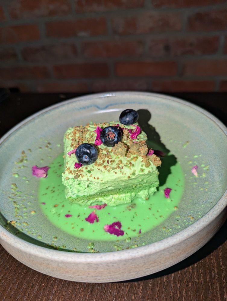 Pistachio Milk Cake from Daata Restaurants - https://www.instagram.com/daata_restaurants?igsh=OGtlMDZrMjhzb2lt