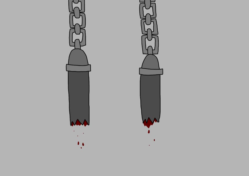 Cryo's arms disconnected from his body and hanging by chains