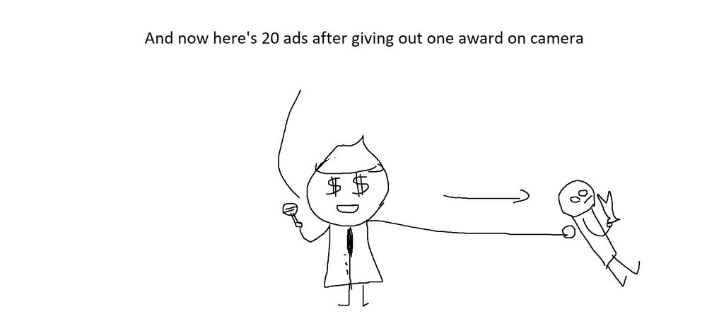 And now here's 20 ads after giving out one award on camera