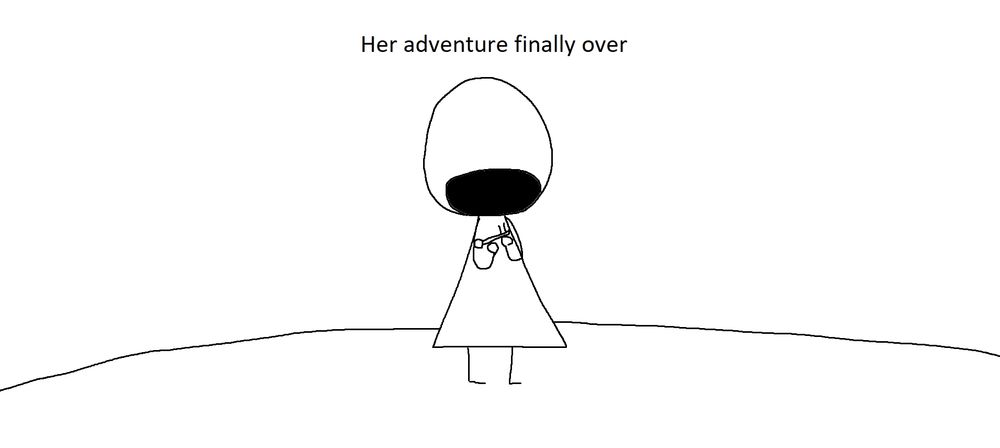 Her adventure finally over