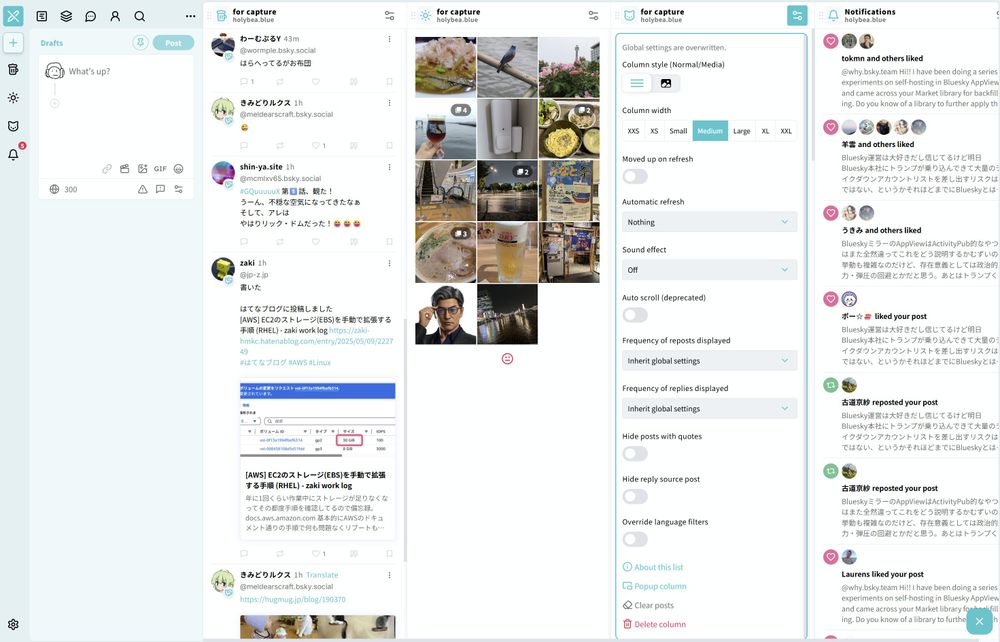 TweetDeck-like multi column bluesky client.