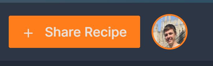 Share recipe button and user's avatar squished