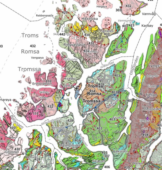 Screenshot of the National bedrock database map.