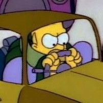 Angry Homer Simpson stuck in a very, very small car