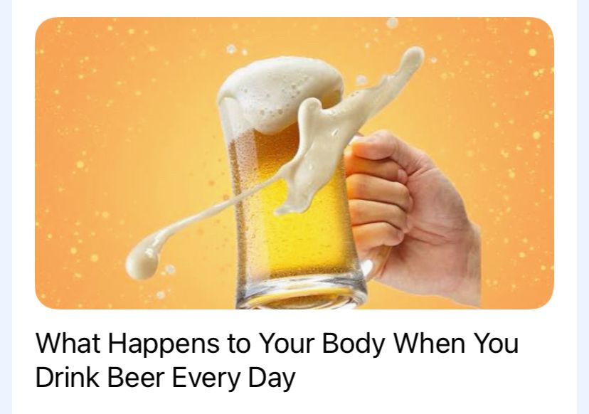 Exciting ai beer photo with headline of “what happens to your body when you drink beer every day”