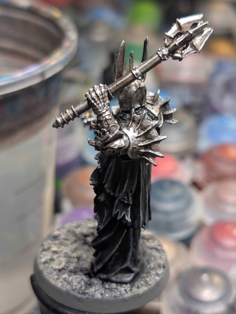 Photograph of a fully-painted Sauron miniature from the Middle-Earth Strategy Battle Game
