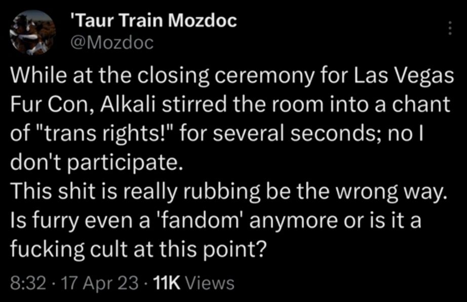 Mozdoc telling everyone what he thinks about trans rights.