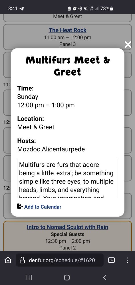 DenFur 2025 schedule screenshot
