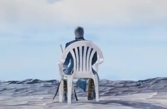 Vergil in a lawn chair 
