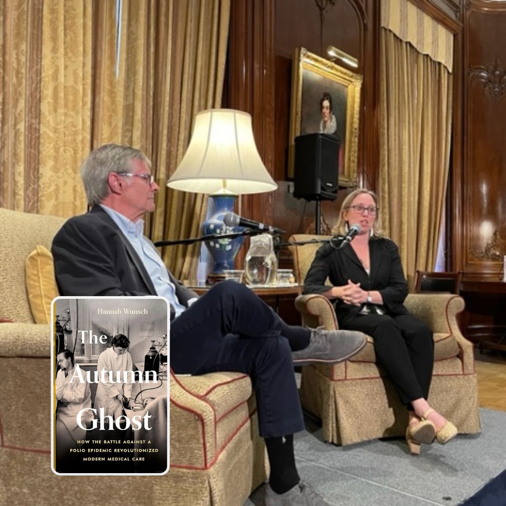 Dr. Hannah Wunsch and Professor David M. Oshinsky sitting, discussing Dr. Wunsch's book, The Autumn Ghost.