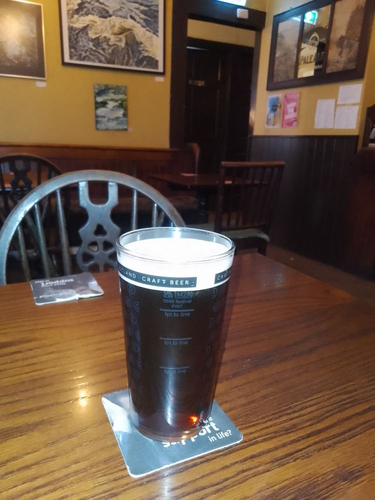 Pint of Stewarts 80' in the Oxford Bar, Edinburgh.