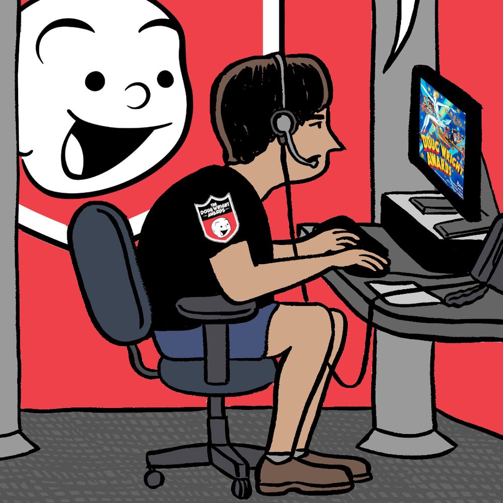 Customer Service Cover with Doug Wright  Awards art added in.