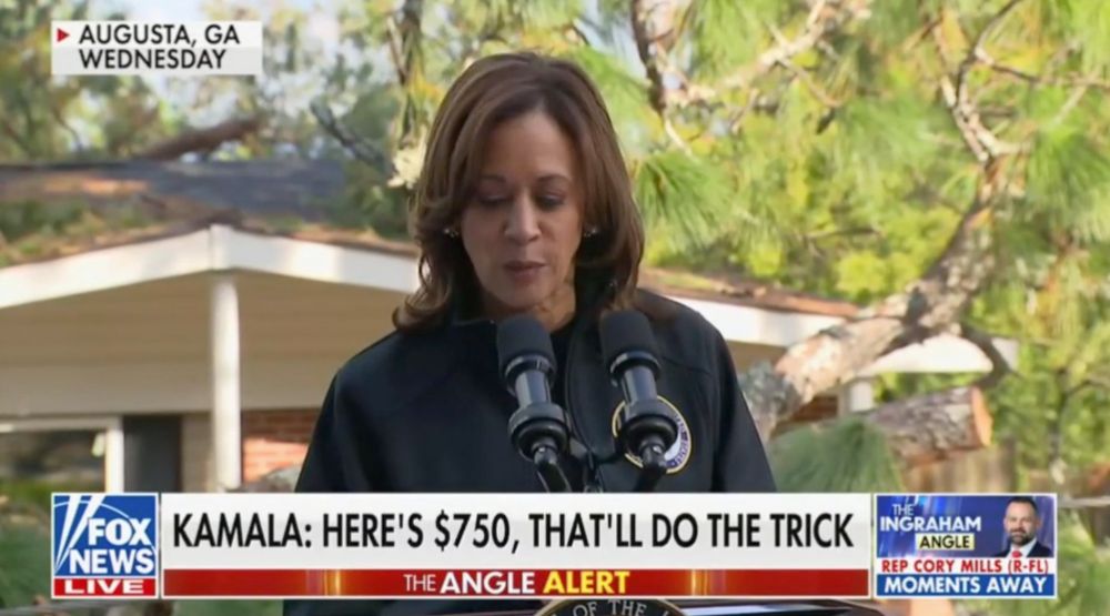 Fox News Hosts Dishonestly Cut off Kamala Harris Speech to Claim Hurricane Victims Are Only Getting $750