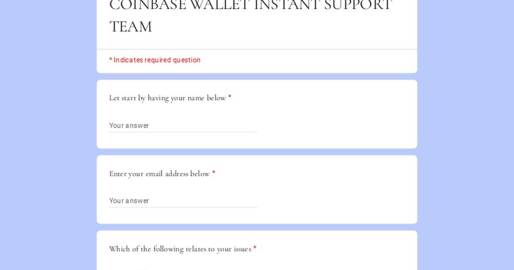 COINBASE WALLET INSTANT SUPPORT TEAM