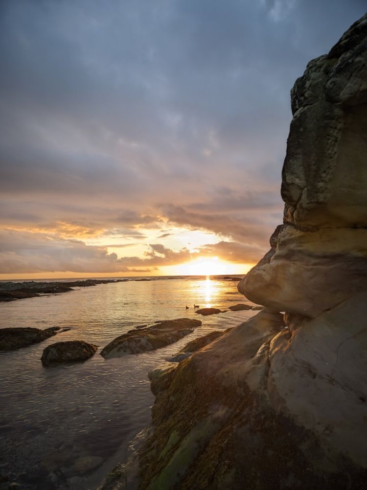 sunrise and rocks